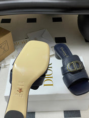 DIOR HIGH HEEL CLASSIC MONTAIGNE 40 MM 25S IN MIDNIGHT BLUE LAMBSKIN WITH CD LOGO