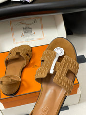 HM 25S SANTORINI SANDAL IN BROWN SUEDE AND LAMBSKIN
