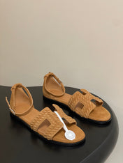 HM 25S SANTORINI SANDAL IN BROWN SUEDE AND LAMBSKIN