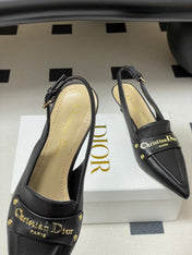 DIOR 25S BOY SLINGBACK HIGH HEELS 50 MM IN BLACK LAMBSKIN