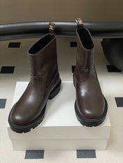 CELINE 26S MARGARET ANKLE BOOTS IN DARK BROWN CALFSKIN