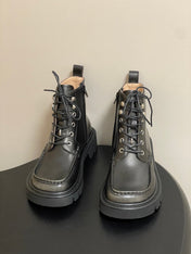 LOEWE 26S ANKLE BOOTS IN DARK OLIVE GRAY CALFSKIN