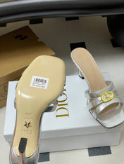 DIOR 26S HIGH HEEL SANDALS 80 MM IN SILVER CALFSKIN
