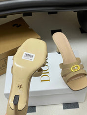 DIOR 26S HIGH HEEL SANDALS 80 MM IN WARM BEIGE BROWN CALFSKIN