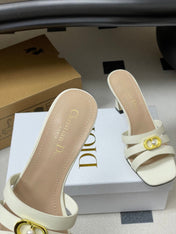 DIOR 26S HIGH HEEL SANDALS 80 MM IN WHITE CALFSKIN