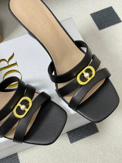 DIOR 26S HIGH HEEL SANDALS 80 MM IN BLACK CALFSKIN