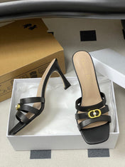 DIOR 26S HIGH HEEL SANDALS 80 MM IN BLACK CALFSKIN