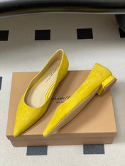 GIANVITO ROSSI 26S FLATS IN YELLOW SUEDE
