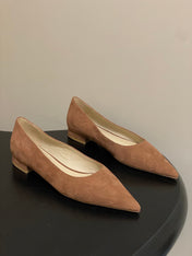 GIANVITO ROSSI 26S FLATS IN BROWN SUEDE
