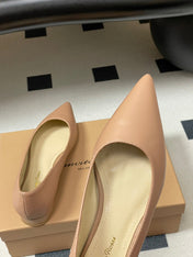 GIANVITO ROSSI 26S FLATS IN NUDE CALFSKIN