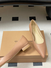GIANVITO ROSSI 26S FLATS IN NUDE CALFSKIN