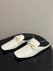 GUCCI 26S HORSEBIT LOAFER MULES IN WHITE CALFSKIN