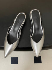 HM 26S NICOLE SLINGBACK 40MM IN SILVER CALFSKIN SILVER HARDWARE