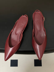 HM 26S NICOLE SLINGBACK 40MM IN BURGUNDY RED CALFSKIN SILVER HARDWARE