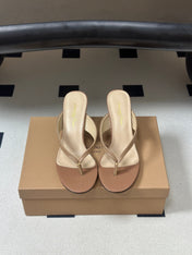 GIANVITO ROSSI 26S THONG HEEL SANDALS 70 MM IN NUDE CALFSKIN