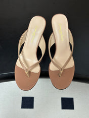 GIANVITO ROSSI 26S THONG HEEL SANDALS 70 MM IN NUDE CALFSKIN