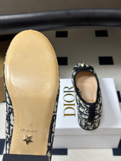 DIOR 26S MARY JANE HIGH HEELS 35MM IN BLACK DIOR OBLIQUE EMBROIDERED CANVAS WITH BOW