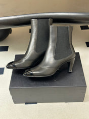 CHANEL 26S ANKLE BOOTS 60 MM IN BLACK CALFSKIN