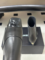 CHANEL 26S ANKLE BOOTS 60 MM IN BLACK CALFSKIN