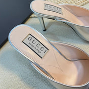 GG  Women's Horsebit mid-heel slide sandal in Silver