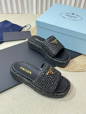 Crochet Flatform Slides 40 Black