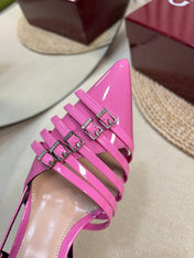 SLINGBACK PUMP 6 CM IN FUSCIA PINK GLOSSY CALFSKIN
