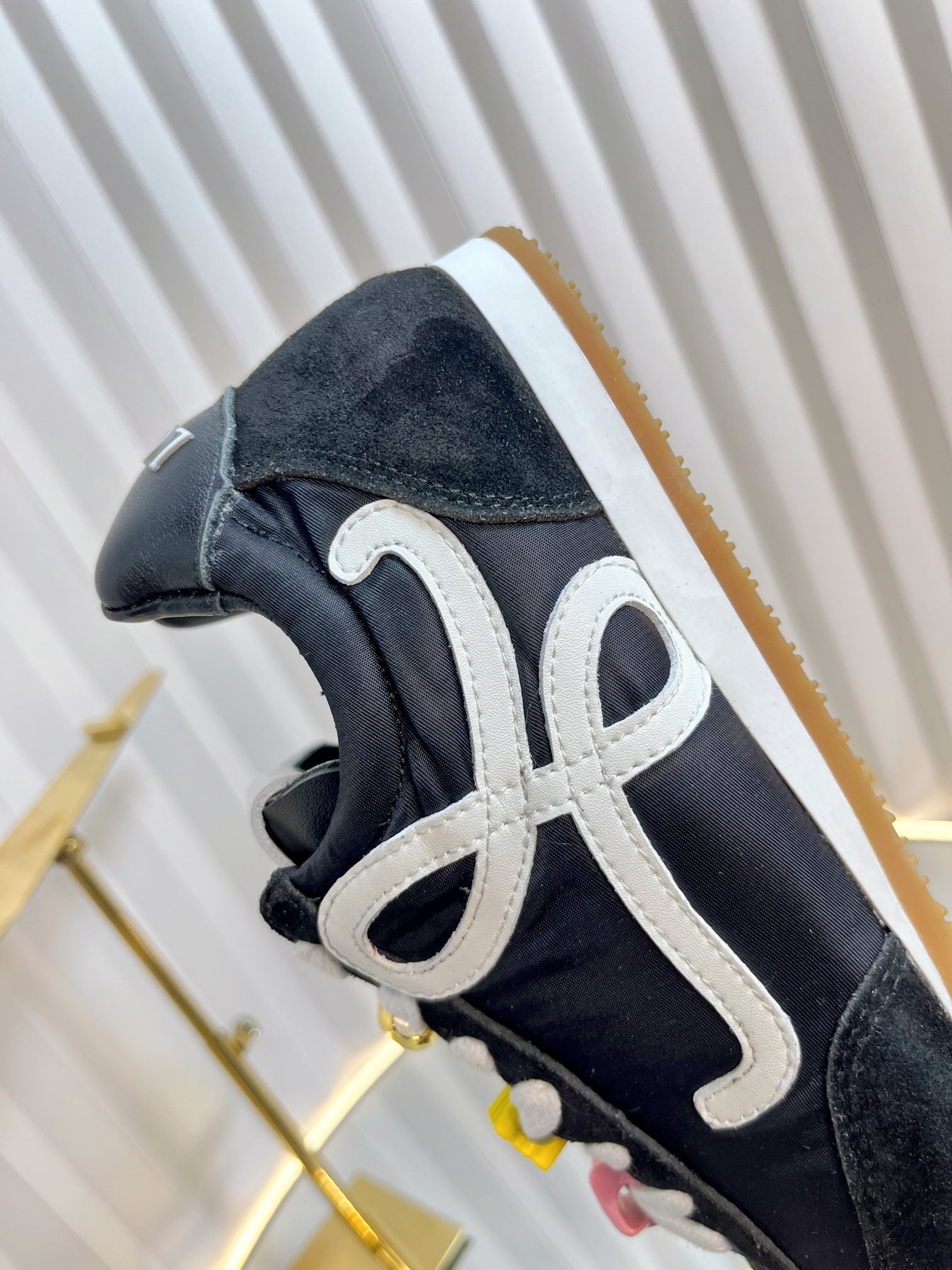 LOEWE 26S RUNNER 2.0 SNEAKERS IN BLACK FABRIC AND SUEDE