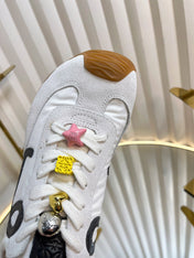 LOEWE 26S RUNNER 2.0 SNEAKERS IN WHITE FABRIC AND SUEDE