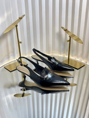 BOY SLINGBACK PUMP 35MM 25S IN BLACK CALFSKIN
