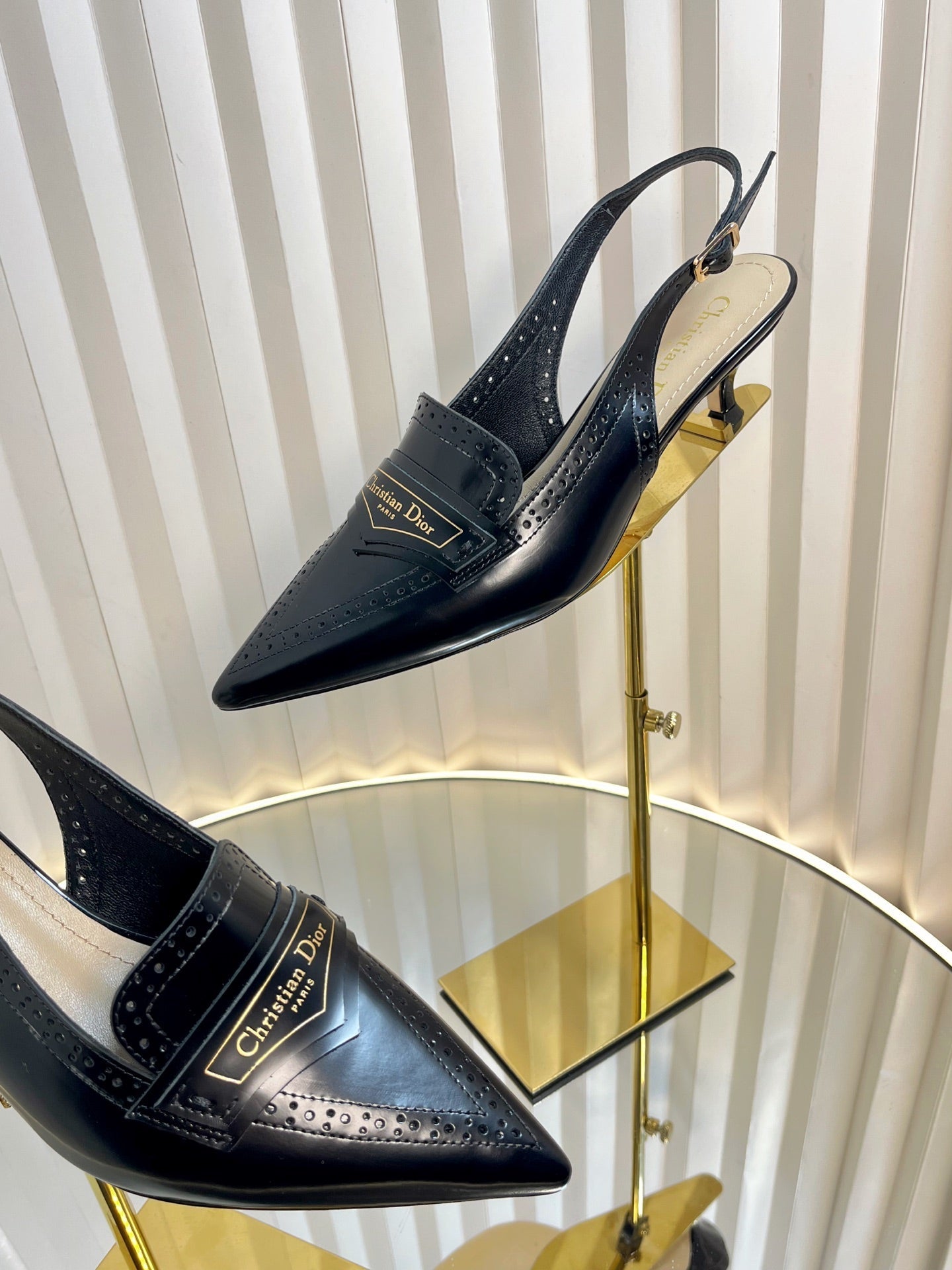 BOY SLINGBACK PUMP 35MM 25S IN BLACK CALFSKIN