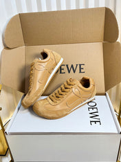 LOEWE 26S RUNNER 2.0 SNEAKERS IN BROWN CALFSKIN AND SUEDE