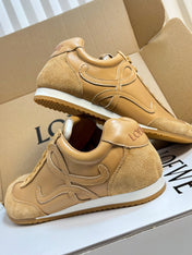 LOEWE 26S RUNNER 2.0 SNEAKERS IN BROWN CALFSKIN AND SUEDE
