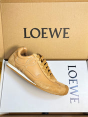 LOEWE 26S RUNNER 2.0 SNEAKERS IN BROWN CALFSKIN AND SUEDE
