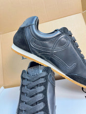 LOEWE 26S RUNNER 2.0 SNEAKERS IN BLACK CALFSKIN AND SUEDE