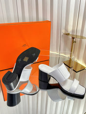 HM 26S MONICA 60 SANDAL IN WHITE CALFSKIN