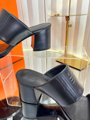 HM 26S MONICA 60 SANDAL IN BLACK CALFSKIN