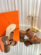 HM 26S MONICA 60 SANDAL IN CARAMEL BROWN CALFSKIN