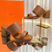 HM 26S MONICA 60 SANDAL IN CARAMEL BROWN CALFSKIN