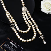 CHANEL 25S CHAIN BELT IN WHITE PEARL 614476