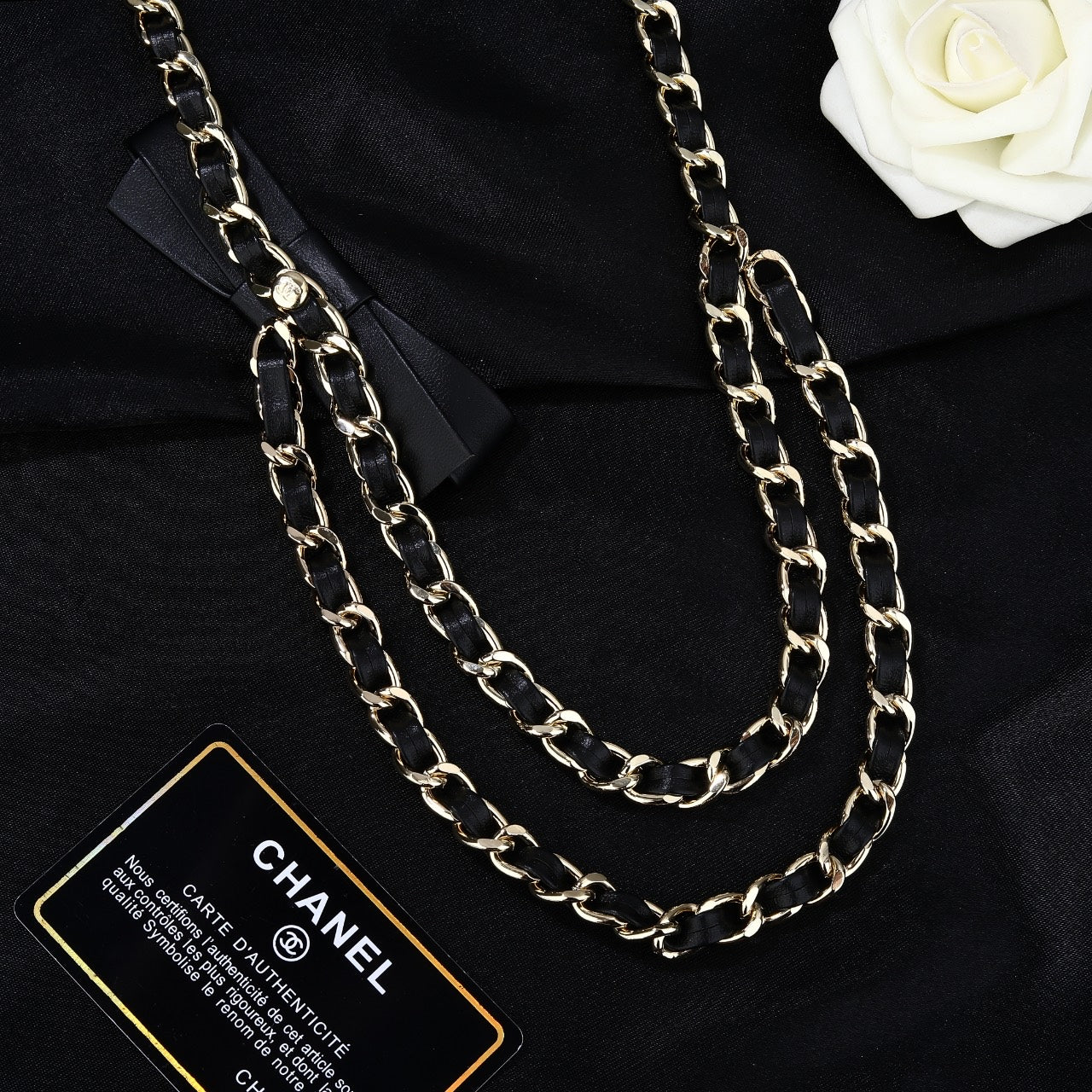 CHANEL 25S CHAIN BELT IN BLACK CALFSKIN 610547