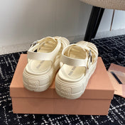 ROMAN THICK-SOLED SANDALS WHITE CREAM CALFSKIN