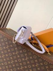 LV 25S WALLET ON CHAIN IVY 23 IN MISTY PURPLE EMBOSSED CALFSKIN TRIM