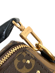 LV 25S SPEEDY TRUNK BAG 27 IN BROWN MONOGRAM COATED CANVAS AND BLACK CALFSKIN