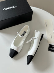 MARY JANE WHITE MIX BLACK CALFSKIN