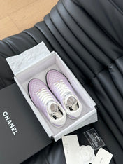 CC SNEAKER IN PALE PURPLE MIX WHITE EMBROIDERED LAMBSKIN