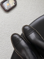 CHANEL 26S CHELSEA ANKLE BOOTS 70 MM IN BLACK CALFSKIN