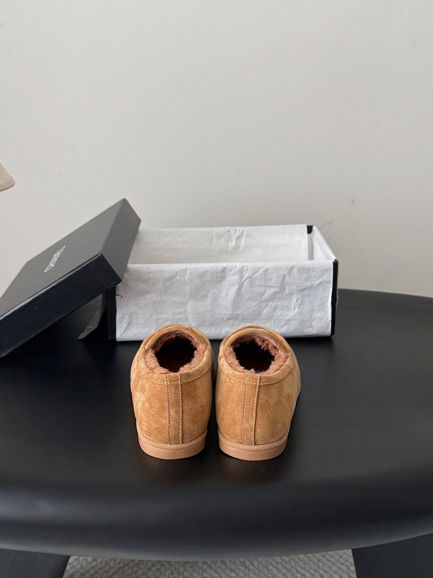 CHANEL 26S LOAFERS IN BROWN SUEDE AND SHEARLING LINING