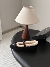 CHANEL 26S MARY JANE FLATS IN BLACK SUEDE AND SHEARLING