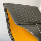 RICHELIEU CHECKBOOK WALLET 19 IN GREY GOYARDINE CANVAS AND CALFSKIN