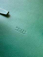 CHYPRE WALLET-POUCH 21 IN GREEN GOYARDINE CANVAS AND CALFSKIN